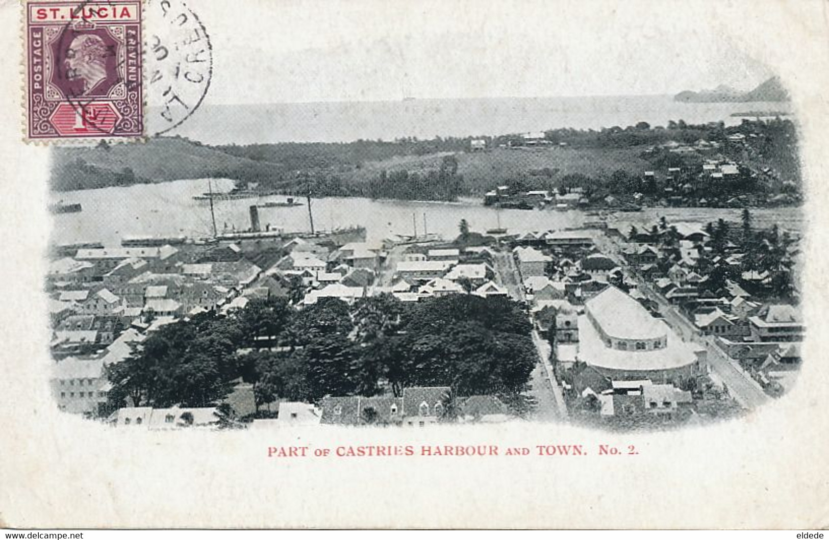 St Lucia Sainte Lucie  Castries  Harbour And Town Undivided Back P. Used 1906 See Below - Autres & Non Classés