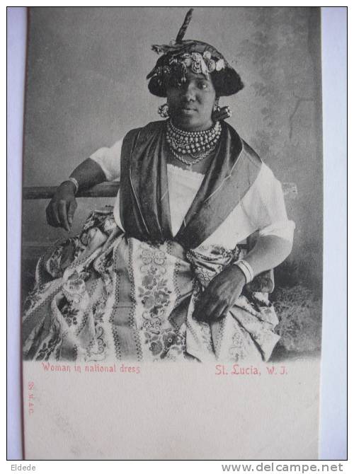 St Lucia Sainte Lucie  Woman In National Dress - Autres & Non Classés