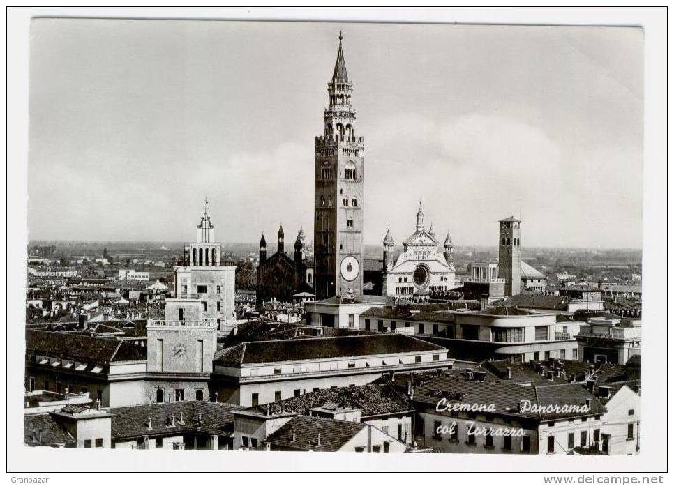 CREMONA, PANORAMA, B/N, VG 1952   ****** - Cremona