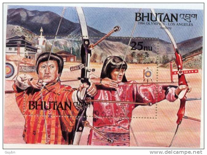 Bhutan Bloc Feuillet Arc, Archery Competition  ** Sans Charnière Superbe - Bogenschiessen