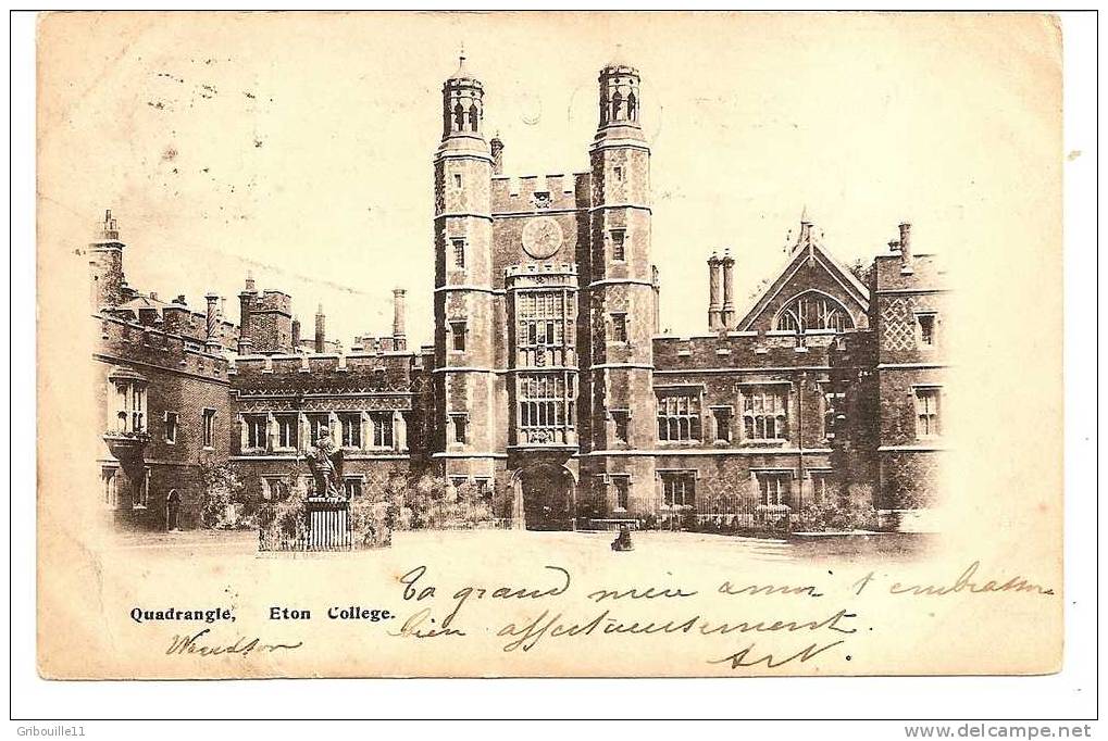 ETON   -   " COLLEGE - QUADRANGLE "   -   Editeur : Sans    N°sans - Altri & Non Classificati