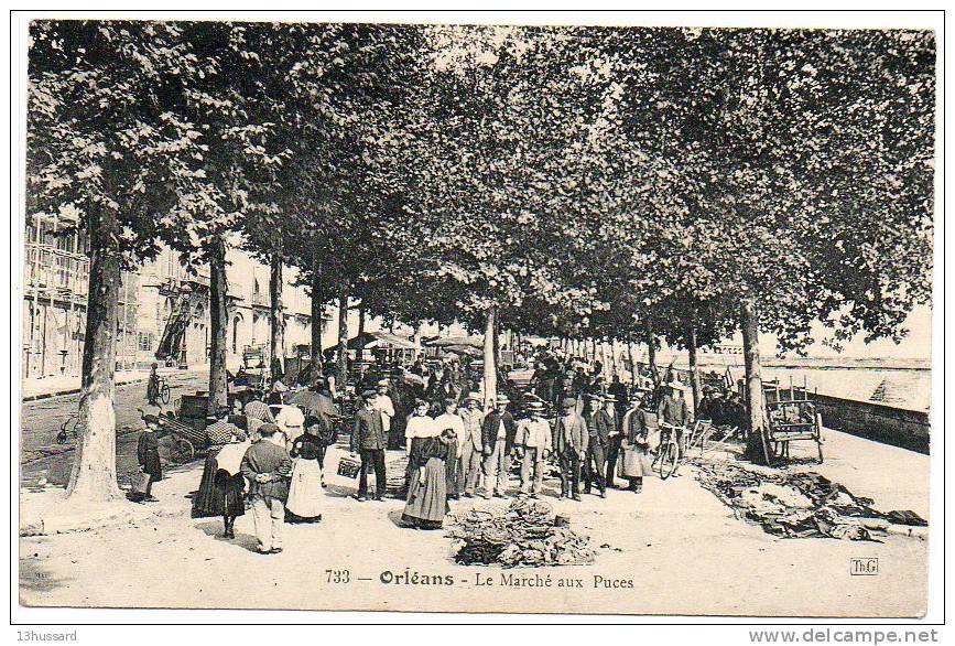 Carte Postale Ancienne Orléans - Le Marché Aux Puces - Commerces, Brocante - Orleans