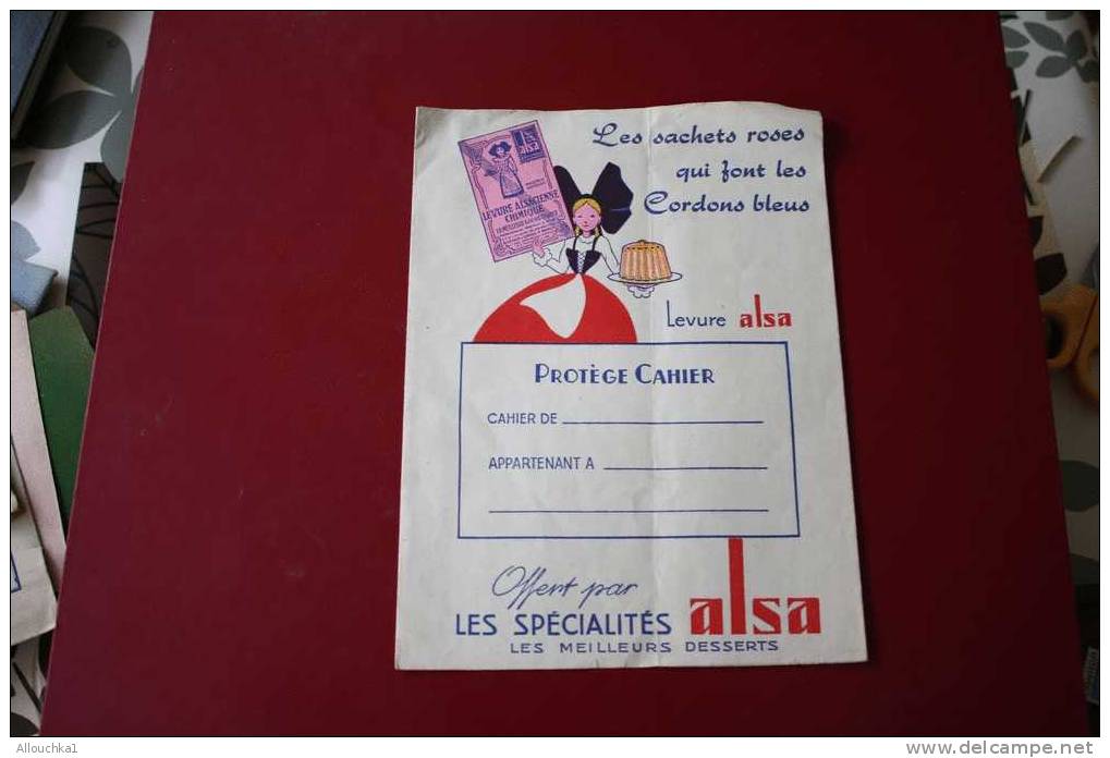 PROTEGE CAHIER PUBLICITAIRE  ALSA LES SACHETS ROSES  LEVURE ALSACIENNE CHIMIQUE  EN  L 'ETAT - Protège-cahiers