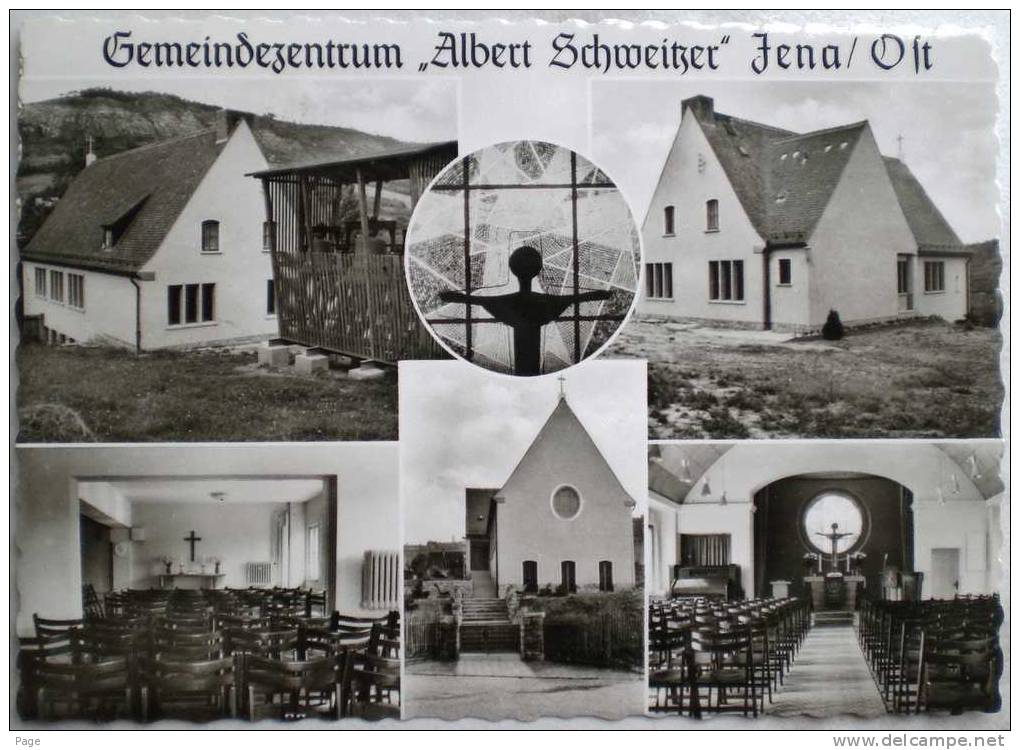 Jena,6-Bild-Karte,Gemeindezentrum "Albert Schweizer",Jena-Ost,1962, - Jena