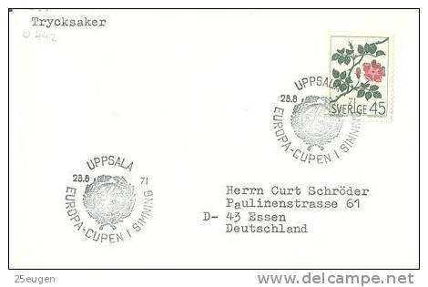 SWEDEN 1971 EUROPALIA POSTMARK - Cartas & Documentos