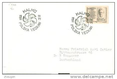 SWEDEN 1975 EUROPALIA POSTMARK - Brieven En Documenten