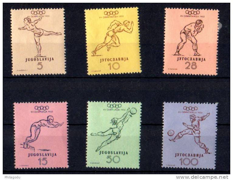 Yougoslavie 1952, Jeux Olympiques D’Helsinki, 611 / 16 Neuf Avec Charnière, Cote 85 € - Zomer 1952: Helsinki