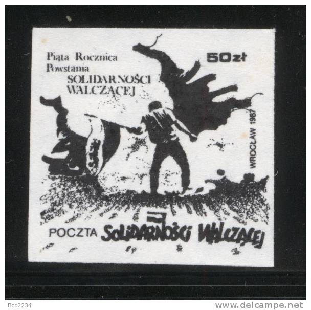 POLAND SOLIDARITY (SOLIDARNOSC WALCZACA) 1987 5TH ANNIV OF FORMATION (SOLID0674/0440) - Solidarnosc Labels