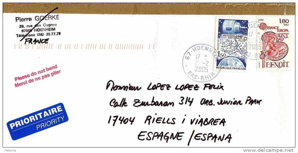 Carta  Certificada, HOENHEIM, ( Francia) 2005, Cover, Lettre - Storia Postale