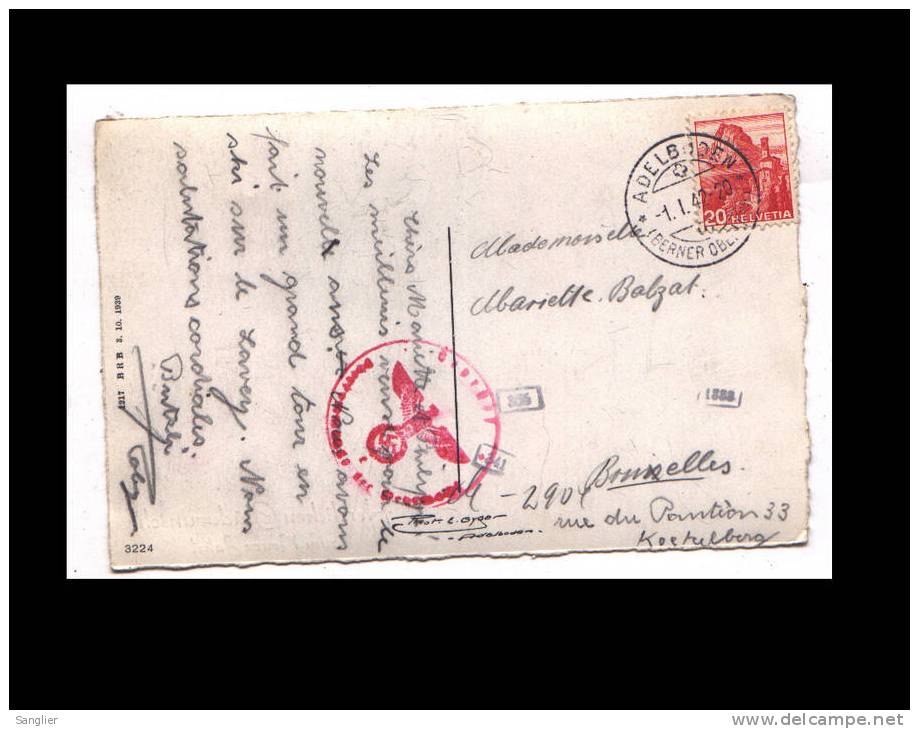 CARTE POSTALE - TIMBRE HELVETIQUE - CACHET CROIX GAMMEE - Gebraucht