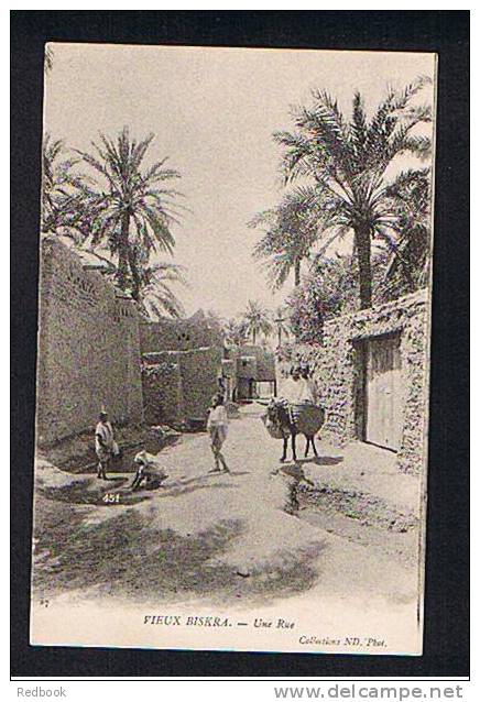 Early Postcard Vieux Biskra Algeria - Une Rue - France Interest - Good Ethnic Card - Ref 446 - Biskra