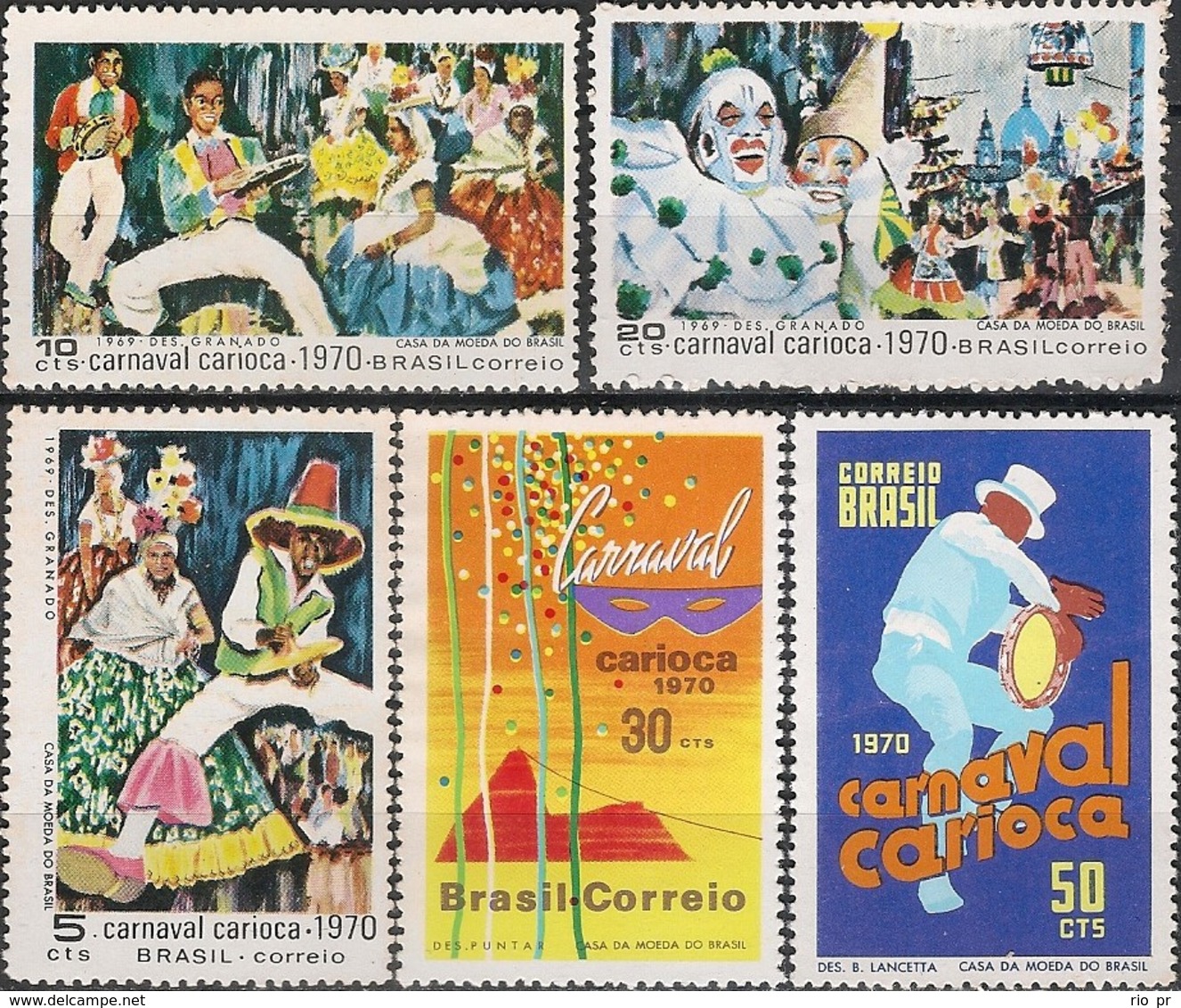 BRAZIL - COMPLETE SET CARNIVAL OF RIO DE JANEIRO 1969/1970 - MNH - Carnival