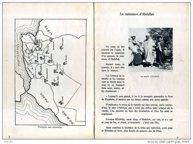 - ABDALLAH ENFANT DE L´OASIS  . BIBLIOTHEQUE DE TRAVAIL   N°177  JANV. 1952 - Geografia