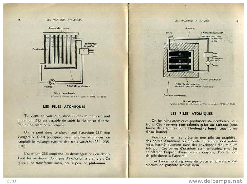 - L´ENERGIE NUCLEAIRE III . LES MACHINES ATOMIQUES . BIBLIOTHEQUE DE TRAVAIL   N°210  NOV. 1952 - Science