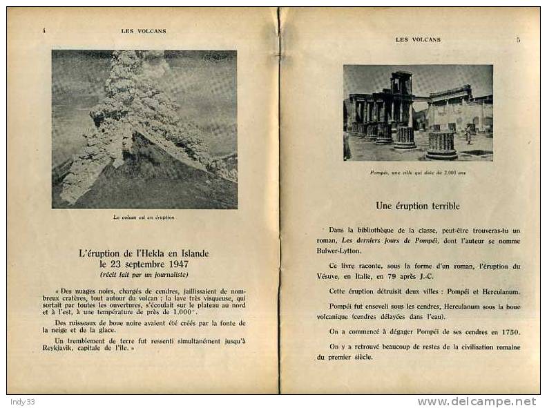 - LES VOLCANS . BIBLIOTHEQUE DE TRAVAIL   N°153  MAI 1951 - Geographie