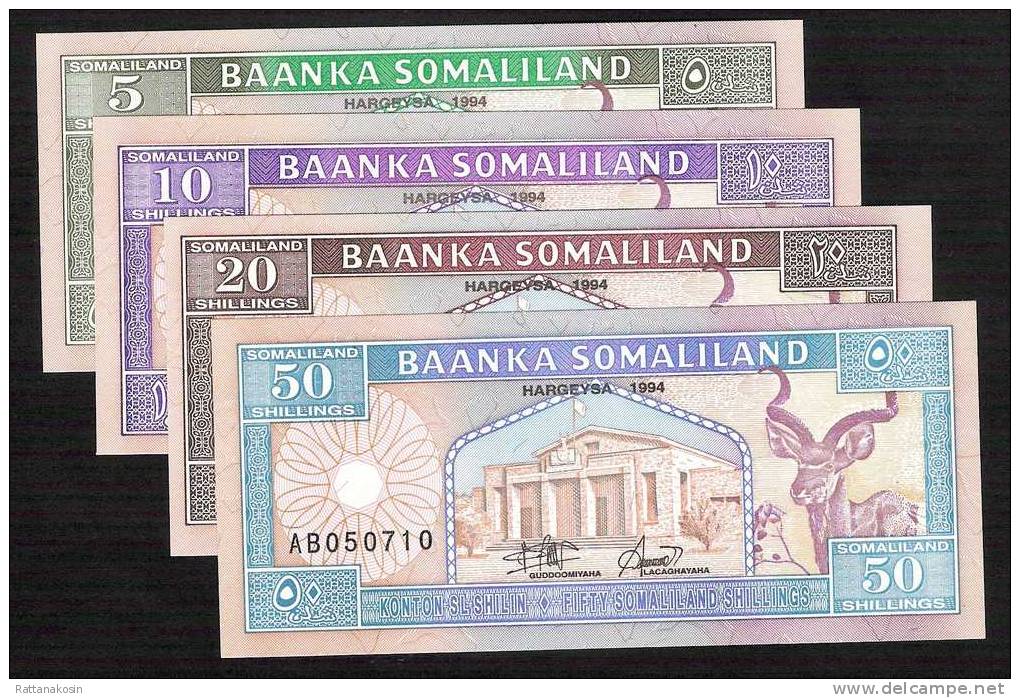 SOMALILAND     SET    P1,2a,3a,4a           5,10,20,50 SHILIN     1994      UNC. - Somalië