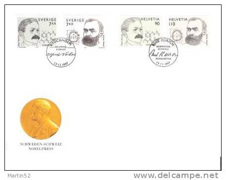 Swiss Official FDC Joint Issue Swiss-Sweden 1997 (Zumstein CHF 10.00) - Emissions Communes