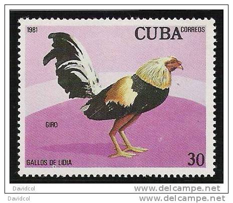 Q790.-.C U B A.-1981.-EDIFIL #: 2729//33 .- MINT- GALLOS DE LIDIA. -  / ROOSTERS / GALLOS. - Gallinacées & Faisans