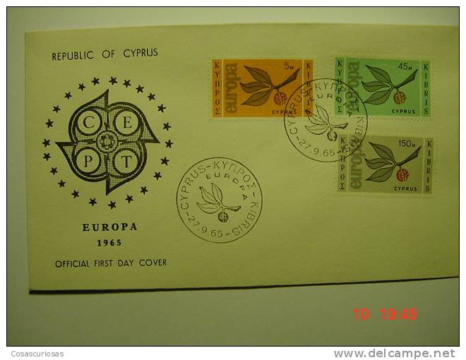 309 CYPRUS CHIPRE  EUROPA  FDC  YEAR 1965 OTHERS IN MY STORE - 1965