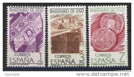 SERIE TIMBRES ESPAGNE NOUVEAUX 1976 BIMILLÉNAIRE VILLE DE LUGO - PAROIS ET MONNAIES ROMAINS - Monnaies
