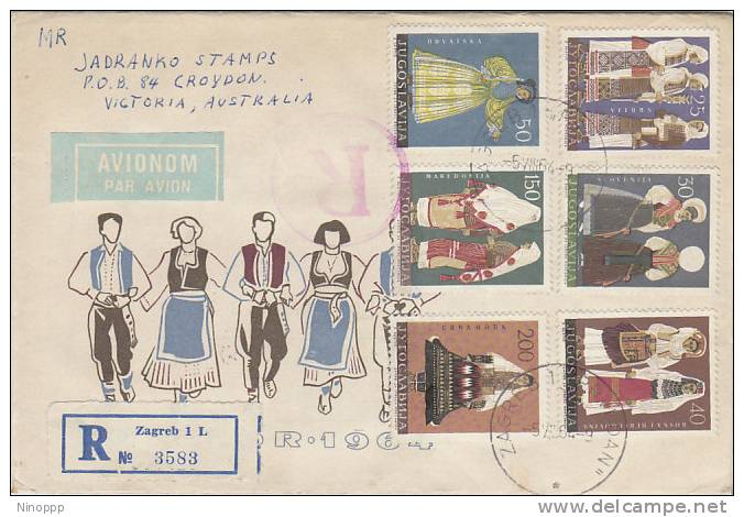 Yugoslavia-1964 Costumes Registered FDC Sent To Australia - Other & Unclassified