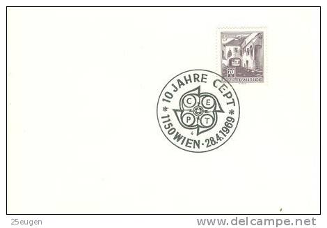 AUSTRIA  1969  EUROPALIA   POSTMARK - Covers & Documents