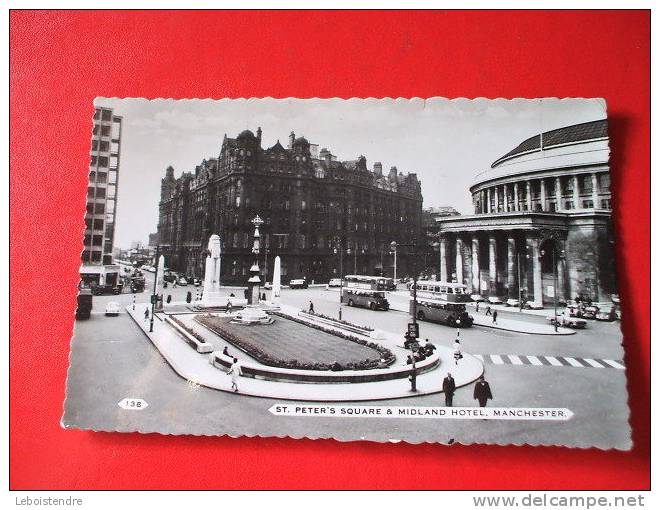 CPSM -ANGLETERRE -MANCHESTER-ST.PETER SQUARE & MIDLAND HOTEL,MANCHESTER-CARTE EN BON ETAT. - Manchester