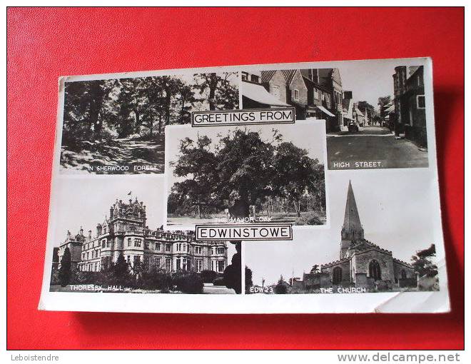 CPSM -ANGLETERRE-GREENTING FROM EDWINSTOWE-MULTI-VUES-IN SHERWOOD FOREST-HIGH STREET-THORESBY HALLL-THE CHURCH - Other & Unclassified