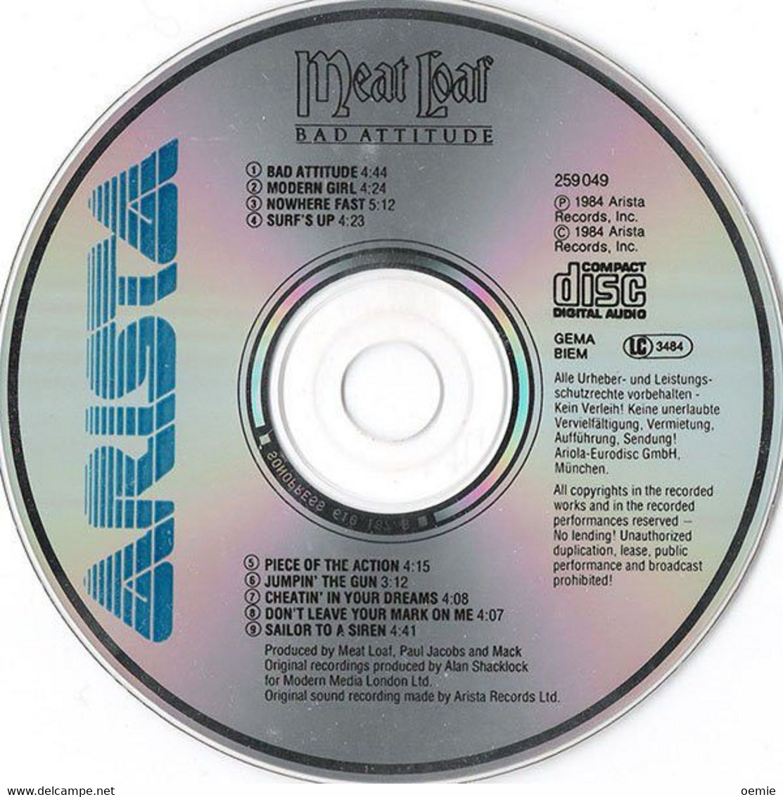 MEAT  LOAF  ///  BAB ATTITUDE    //  CD ALBUM  NEUF - Rock