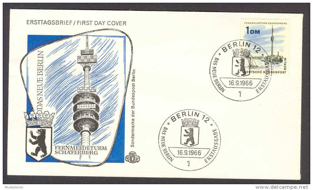 Germany Berlin 1966 Mi. 264 FDC Cover Des Neue Berlin Fernmeldeturm Schäferberg - Other & Unclassified