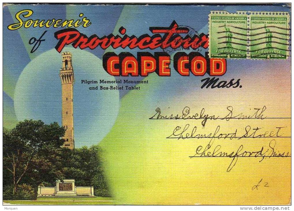 1394. Paquete Souvenir 18 Vistas  PRINCETOWN Mass. 1941 - Storia Postale