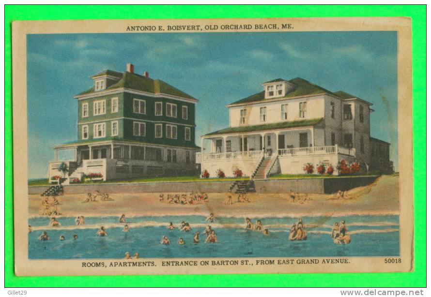 OLD ORCHARD BEACH, ME. - ANTONIO E. BOISVERT ROOMS APPT. ENTRANCE ON BARTON ST. - - Autres & Non Classés