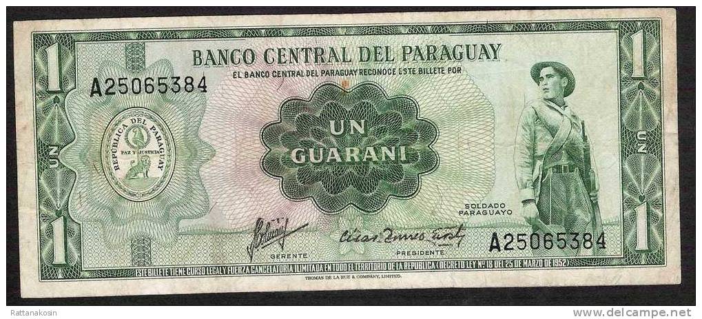 PARAGUAY  P193b   1   GUARANI  1952   FINE - Paraguay