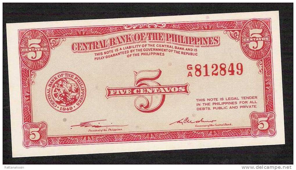 PHILIPPINES  P125  5 CENTAVOS (1949)      UNC. ! - Philippines