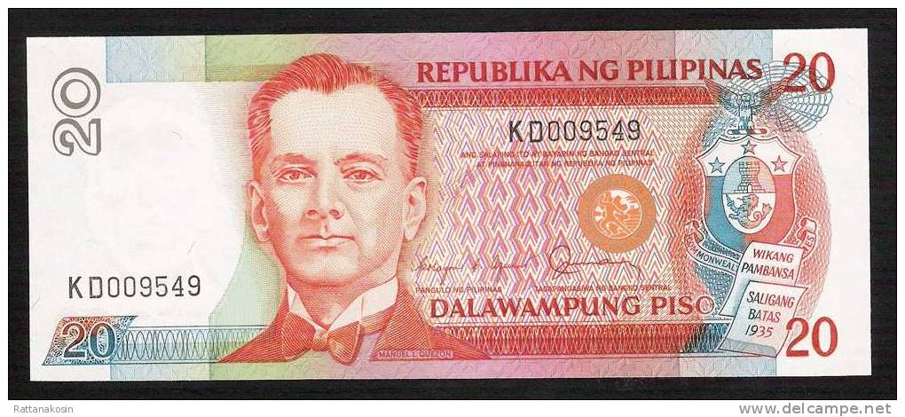 PHILIPPINES  P170b  20  PESOS   1986  #KD  Signature 11      UNC. - Philippines