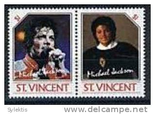 MICHAEL JACKSON PAIR STAMPS MNH - St.Vincent (1979-...)