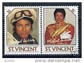 MICHAEL JACKSON PAIR STAMPS MNH - St.Vincent (1979-...)