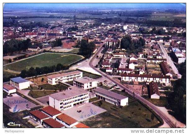 Cpsm Grandvilliers (60) Vue Aérienne , école CES , Ed Cim - Grandvilliers