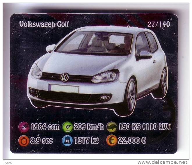 VOLKSWAGEN GOLF VW  Germany ( Kroatien Sticker Autocollant) Car Automobile Auto Cars Automobiles Automovil Voiture Autos - Sonstige & Ohne Zuordnung