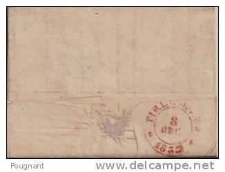 BELGIQUE : 1837:Précurseur:NAMUR Pour NEERHEYLISSEN(près Et Par TIRLEMONT.).Oblit.Namur Double Cercle Rouge.Verso:Oblit. - 1830-1849 (Onafhankelijk België)