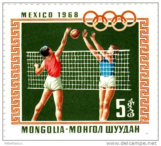 1968 Mongolia - Olimpiadi Di Mexico City - Voleibol