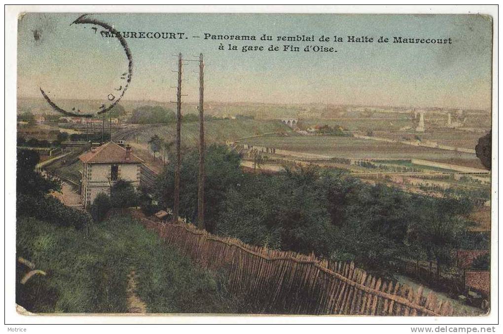 MAURECOURT     -      Panorama Du Remblai De La Halte De Maurecourt à La Gare De Fin D'oise. - Maurecourt
