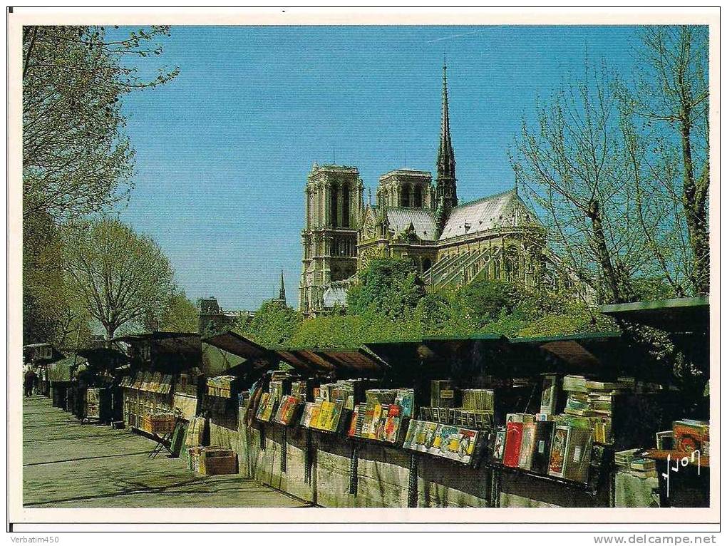 75..PARIS..LES QUAIS ET NOTRES DAME..BOUQUINISTES..1988 - The River Seine And Its Banks