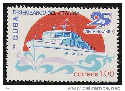 P902.-.C U BA.-( 1981 ).-EDIFIL #: 2773 .- MINT- XV ANIVERSARIO SUCESOS DE NOVIEMBRE Y DICIEMBRE 1956 - Unused Stamps