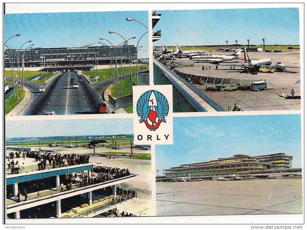 75..PARIS....L AEROPORT DE PARIS ORLY..AIRE DE STATIONNEMENT.LES TERRASSES..LA FACADE SUD DE L AEROPORT...1967 - Flugwesen