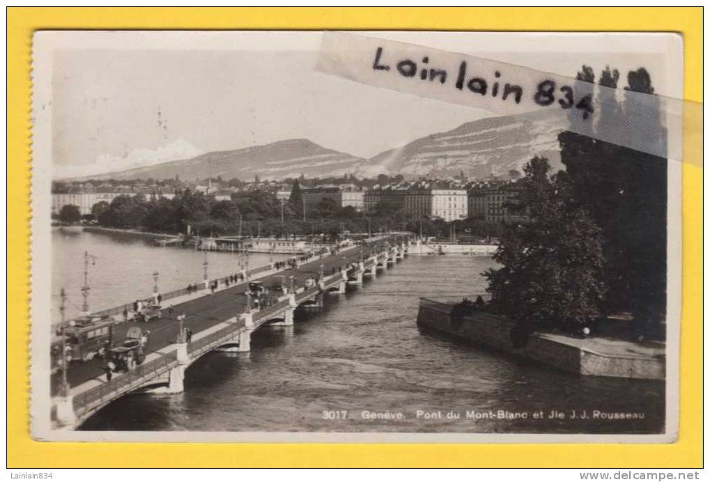 - Flamme Magnifique- Sur CP .Genève - Pont Du Mont-Blanc , Timbre De 5F Splendide, Très Bon état, Non écrite. - Affranchissements Mécaniques