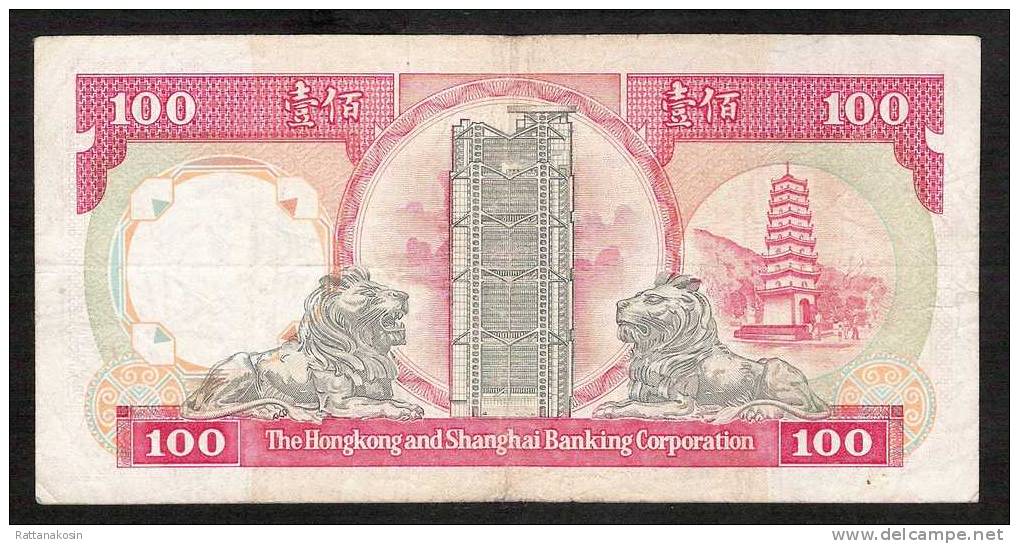 HONG-KONG   P198  100  DOLLARS 1.1.1991 #MT    VF    NO  P.h. - Hongkong