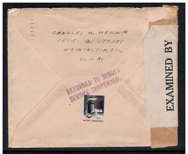 USA.China.Unusual Postal History.Washington. Shanghai.Censored.Pearl Harbour. Read Please..Two Scans. - Storia Postale