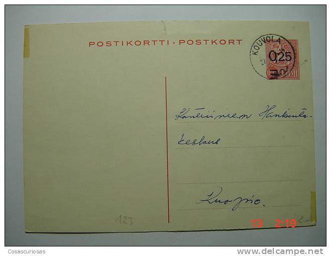 427  SUOMI FINLAND FINLANDIA   KOUVOLA  ENTIER POSTAL   POSTIKORTTI    YEAR  1964  OTHERS  IN MY STORE - Ganzsachen