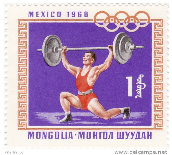 1968 Mongolia - Olimpiadi Di Mexico City - Pesistica